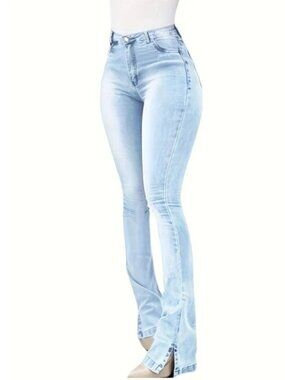 High Stretch Bootcut Jeans Bright Steel Blue XL(12)
